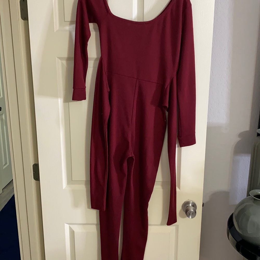 Burgundy jumpsuit